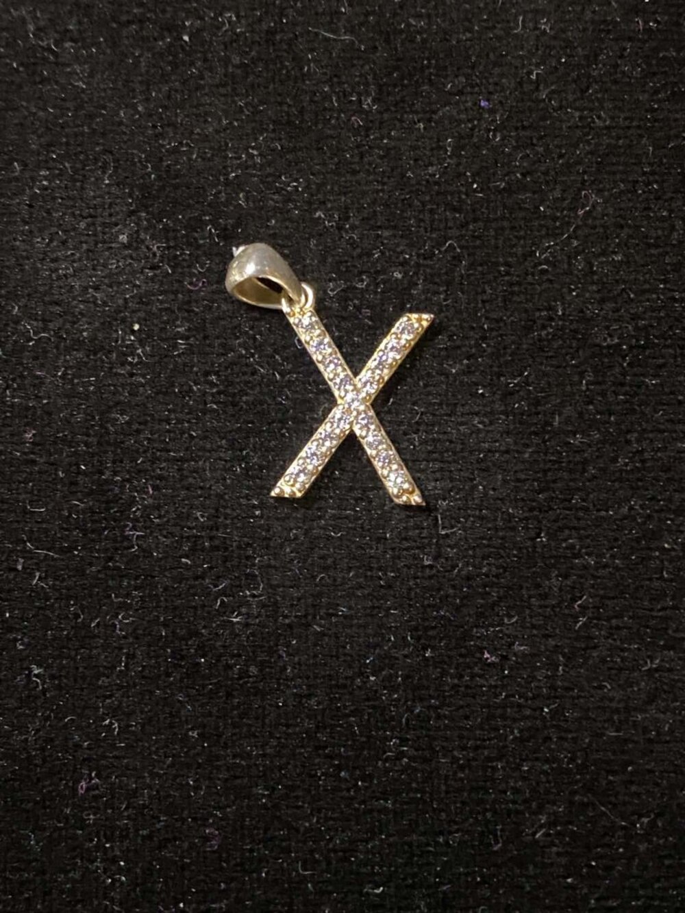 .925 Sterling Silver X Initial Cubic Zirconia Pendant